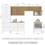 Cozinha Modulada Rainha 6 Peças com Paneleiro Branco/Nature - Nesher 