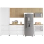 Cozinha Modulada Rainha 6 Peças com Paneleiro Branco/Nature - Nesher 