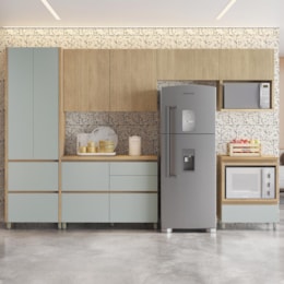 Cozinha Modulada Rainha 6 Peças com Paneleiro Nature/Verde - Nesher