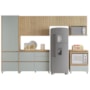 Cozinha Modulada Rainha 6 Peças com Paneleiro Nature/Verde - Nesher