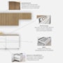 Cozinha Modulada Rainha 6 Peças Paneleiro e Balcão 120cm Branco/Nature com Tampo em MDF - Nesher