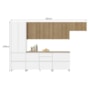 Cozinha Modulada Rainha 6 Peças Paneleiro e Balcão 120cm Branco/Nature com Tampo em MDF - Nesher