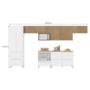 Cozinha Modulada Rainha 7 Peças Balcão 120cm Branco/Nature com Tampo em MDF - Nesher