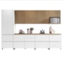 Cozinha Modulada Rainha 7 Peças com Paneleiro Branco/Nature - Nesher