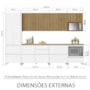 Cozinha Modulada Rainha 7 Peças com Paneleiro e Armário Aéreo de Micro-ondas Branco/Nature - Nesher