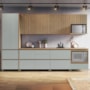 Cozinha Modulada Rainha 7 Peças com Paneleiro e Armário Aéreo de Micro-ondas Nature/Verde - Nesher