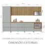 Cozinha Modulada Rainha 7 Peças com Paneleiro e Armário Aéreo de Micro-ondas Nature/Verde - Nesher