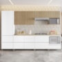 Cozinha Modulada Rainha 7 Peças com Paneleiro e Balcão de Forno Branco/Nature - Nesher 