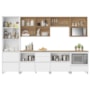 Cozinha Modulada Rainha 7 Peças com Paneleiro e Balcão de Forno Branco/Nature - Nesher 