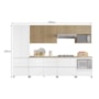 Cozinha Modulada Rainha 7 Peças com Paneleiro e Balcão de Forno Branco/Nature - Nesher 