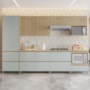 Cozinha Modulada Rainha 7 Peças com Paneleiro e Balcão de Forno Nature/Verde - Nesher