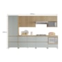 Cozinha Modulada Rainha 7 Peças com Paneleiro e Balcão de Forno Nature/Verde - Nesher