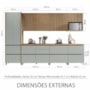 Cozinha Modulada Rainha 7 Peças com Paneleiro Nature/Verde - Nesher