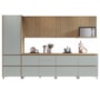 Cozinha Modulada Rainha 7 Peças com Paneleiro Nature/Verde - Nesher