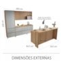 Cozinha Modulada Rainha 8 Peças com Paneleiro e Bancada 200cm Nature/Verde - Nesher