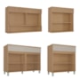 Cozinha Modulada Realeza Premium 4 Peças com 7 Portas, 3 Gavetas e Vidro Reflecta Greige - Nesher