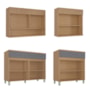 Cozinha Modulada Realeza Premium 4 Peças com 7 Portas, 3 Gavetas e Vidro Reflecta Titânio - Nesher
