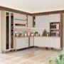 Cozinha Modulada Requinte 12 Peças com Cristaleira Areia/Nature - Móveis Henn 