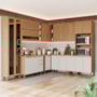 Cozinha Modulada Requinte 12 Peças com Cristaleira Nature/Areia - Móveis Henn