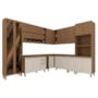 Cozinha Modulada Requinte 12 Peças com Cristaleira Nature/Areia - Móveis Henn