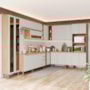 Cozinha Modulada Requinte 14 Peças com Cristaleira Areia/Nature - Móveis Henn