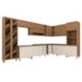 Cozinha Modulada Requinte 14 Peças com Cristaleira Nature/Areia - Móveis Henn