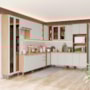 Cozinha Modulada Requinte 14 Peças com Torre Quente 2 Fornos Areia/Nature - Móveis Henn