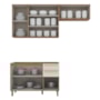 Cozinha Modulada Requinte 3 Peças com Balcão 120cm Nature/Areia sem Tampo - Móveis Henn