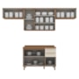 Cozinha Modulada Requinte 4 Peças Balcão 120cm Nature/Areia com Tampo MDP - Móveis Henn