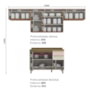 Cozinha Modulada Requinte 4 Peças Balcão 120cm Nature/Areia com Tampo MDP - Móveis Henn