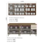 Cozinha Modulada Requinte 4 Peças Balcão 80cm Nature/Areia com Tampo MDP - Móveis Henn
