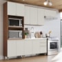 Cozinha Modulada Requinte 4 Peças com Torre Quente 2 Fornos Nature/Areia - Móveis Henn