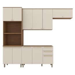 Cozinha Modulada Requinte 4 Peças com Torre Quente 2 Fornos Nature/Areia - Móveis Henn