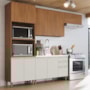 Cozinha Modulada Requinte 4 Peças com Torre Quente 2 Fornos Nature/Nature/Areia - Móveis Henn