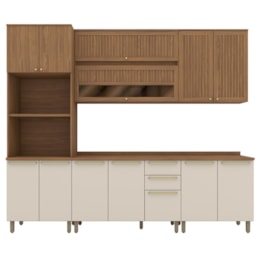 Cozinha Modulada Requinte 5 Peças com Torre Quente 2 Fornos Nature/Areia - Móveis Henn