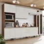 Cozinha Modulada Requinte 6 Peças com Cristaleira Nature/Areia - Móveis Henn