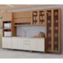 Cozinha Modulada Requinte 6 Peças com Torre Quente 2 Fornos e Cristaleira Nature/Areia - Móveis Henn