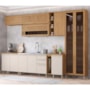 Cozinha Modulada Requinte 9 Peças com Cristaleira Nature/Areia - Móveis Henn
