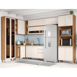 Cozinha Modulada Requinte 9 Peças com Torre Quente 2 Fornos Areia/Nature - Móveis Henn