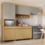 Cozinha Modulada Simone Mendes 4 Peças com Paneleiro 1 Forno Carvalho/Greige - Nesher 