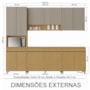 Cozinha Modulada Simone Mendes 5 Peças com Paneleiro 1 Forno Carvalho/Greige - Nesher