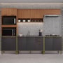 Cozinha Modulada Toronto 5 Peças com Balcão 120cm sem Tampo Freijó/Chumbo - Indékes 