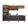 Cozinha Modulada Toronto 5 Peças com Balcão 120cm sem Tampo Freijó/Chumbo - Indékes 