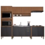 Cozinha Modulada Toronto 5 Peças com Balcão 120cm sem Tampo Freijó/Chumbo - Indékes 