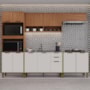 Cozinha Modulada Toronto 5 Peças com Balcão 120cm sem Tampo Freijó/Off White - Indékes