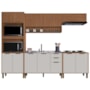 Cozinha Modulada Toronto 5 Peças com Balcão 120cm sem Tampo Freijó/Off White - Indékes
