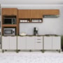 Cozinha Modulada Toronto 5 Peças com Torre Quente 2 Fornos Freijó/Off White - Indékes