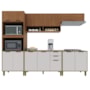 Cozinha Modulada Toronto 5 Peças com Torre Quente 2 Fornos Freijó/Off White - Indékes
