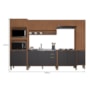 Cozinha Modulada Toronto 6 Peças com Torre Quente 2 Fornos Freijó/Chumbo - Indékes