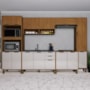 Cozinha Modulada Toronto 6 Peças com Torre Quente 2 Fornos Freijó/Off White - Indékes